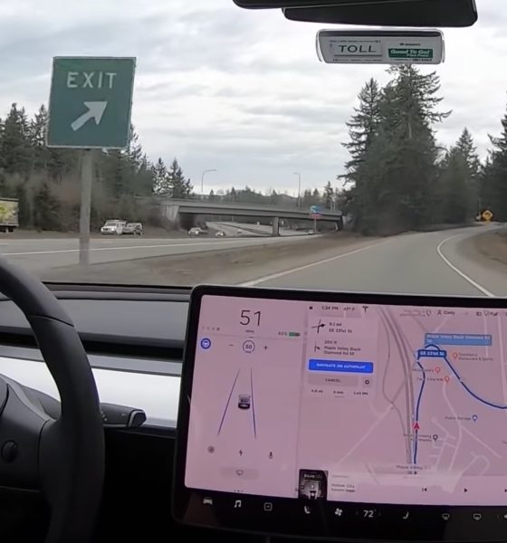 Tesla Model 3 exits freeway on Autopilot